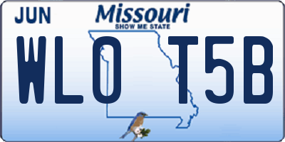 MO license plate WL0T5B