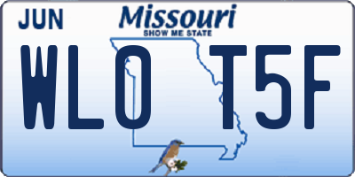 MO license plate WL0T5F