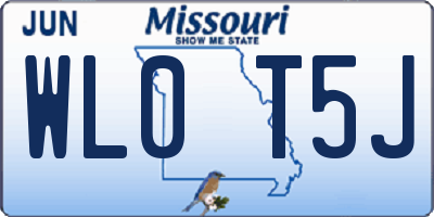 MO license plate WL0T5J