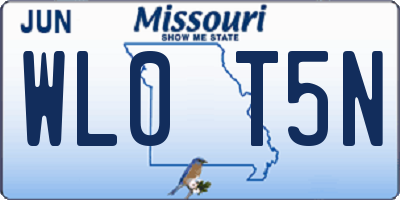 MO license plate WL0T5N
