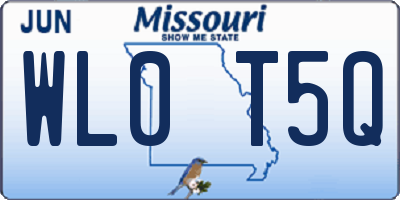 MO license plate WL0T5Q