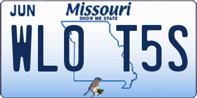 MO license plate WL0T5S