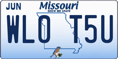 MO license plate WL0T5U