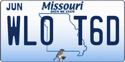 MO license plate WL0T6D