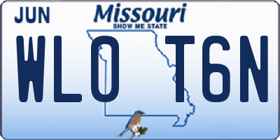MO license plate WL0T6N