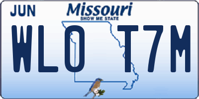 MO license plate WL0T7M