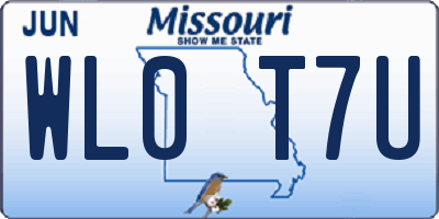 MO license plate WL0T7U