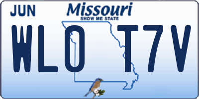 MO license plate WL0T7V
