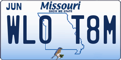 MO license plate WL0T8M