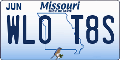 MO license plate WL0T8S