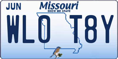 MO license plate WL0T8Y