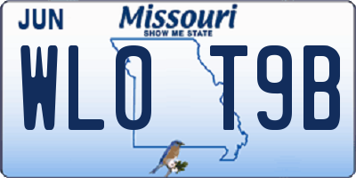 MO license plate WL0T9B