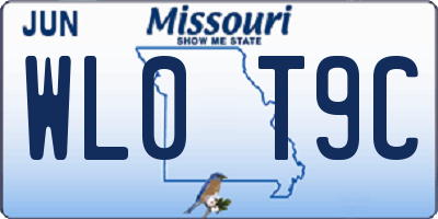 MO license plate WL0T9C
