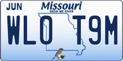 MO license plate WL0T9M