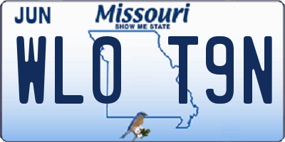MO license plate WL0T9N