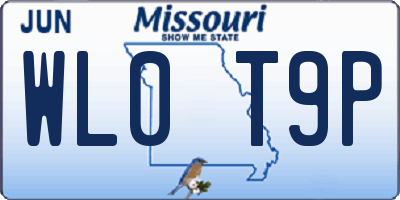 MO license plate WL0T9P