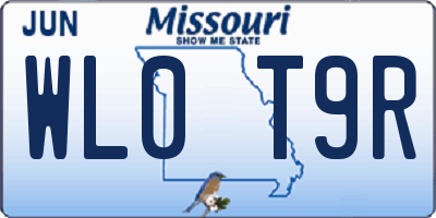 MO license plate WL0T9R