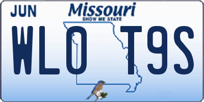 MO license plate WL0T9S