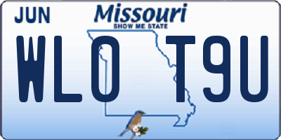 MO license plate WL0T9U