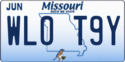 MO license plate WL0T9Y