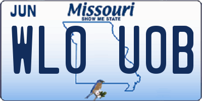 MO license plate WL0U0B