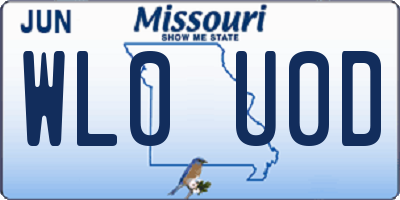 MO license plate WL0U0D