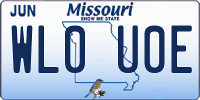MO license plate WL0U0E