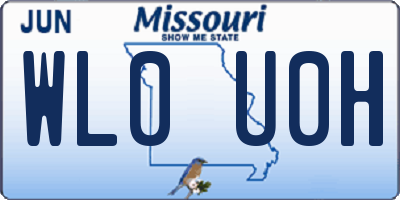 MO license plate WL0U0H