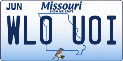 MO license plate WL0U0I