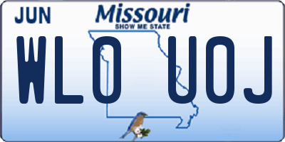 MO license plate WL0U0J