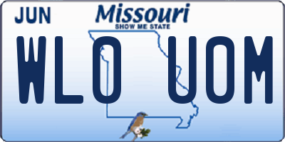 MO license plate WL0U0M