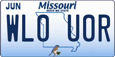 MO license plate WL0U0R