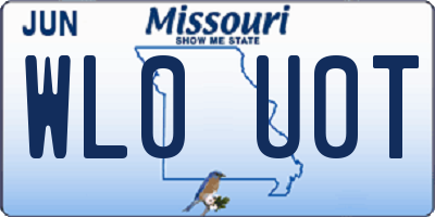 MO license plate WL0U0T