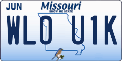 MO license plate WL0U1K