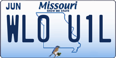 MO license plate WL0U1L