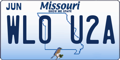MO license plate WL0U2A