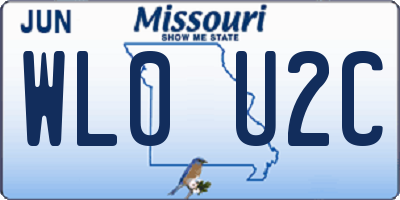 MO license plate WL0U2C