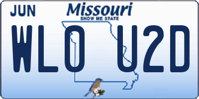 MO license plate WL0U2D