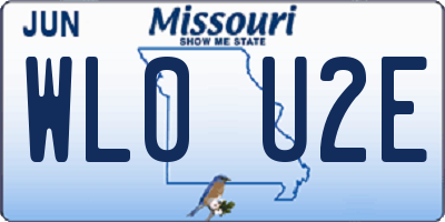 MO license plate WL0U2E