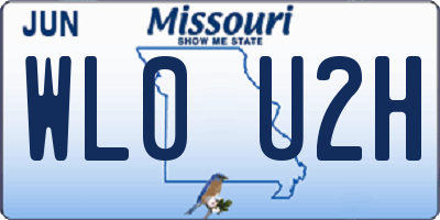 MO license plate WL0U2H