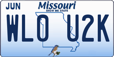 MO license plate WL0U2K
