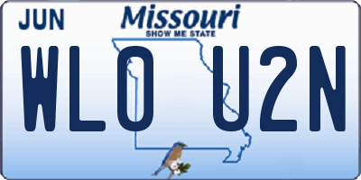 MO license plate WL0U2N