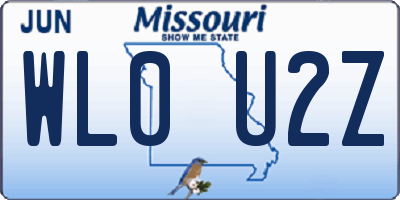 MO license plate WL0U2Z