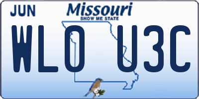 MO license plate WL0U3C