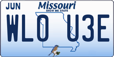 MO license plate WL0U3E