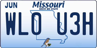 MO license plate WL0U3H