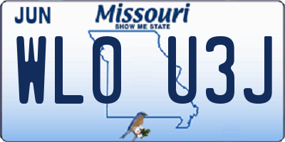 MO license plate WL0U3J