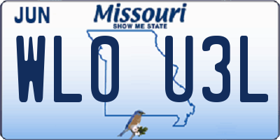 MO license plate WL0U3L