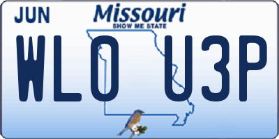 MO license plate WL0U3P