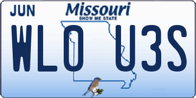 MO license plate WL0U3S